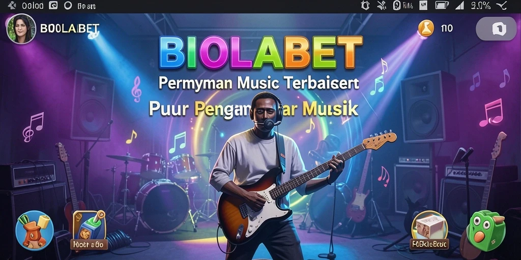 Tangkapan layar BIOLABET menunjukkan pengalaman bermain musik yang interaktif.