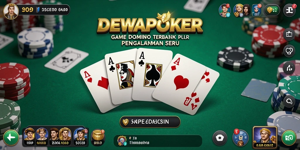 Tampilan gameplay seru di DEWAPOKER dengan teman-teman.