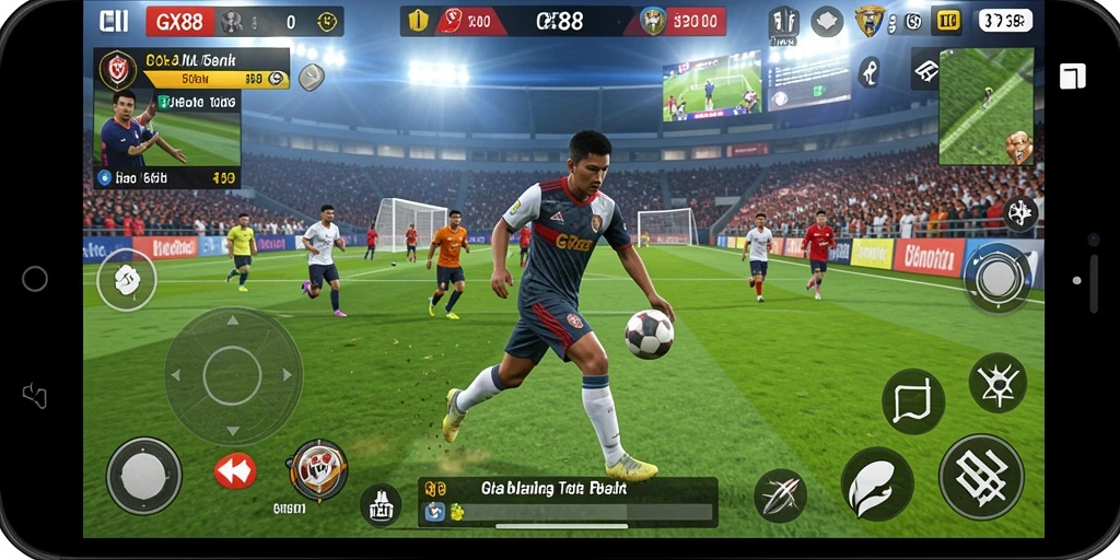 Screenshot GX88 menampilkan aksi seru dalam permainan olahraga.