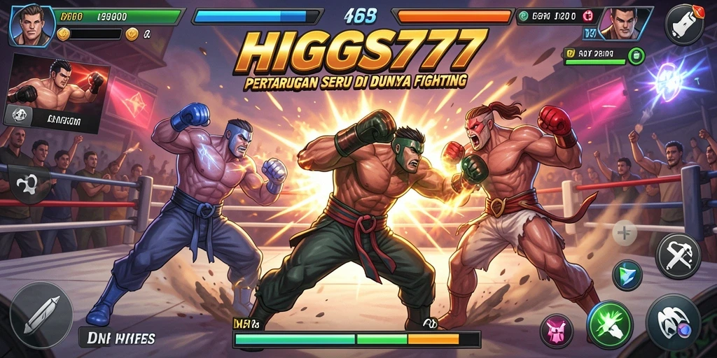 Screenshot menampilkan gameplay seru dalam arena Fighting.
