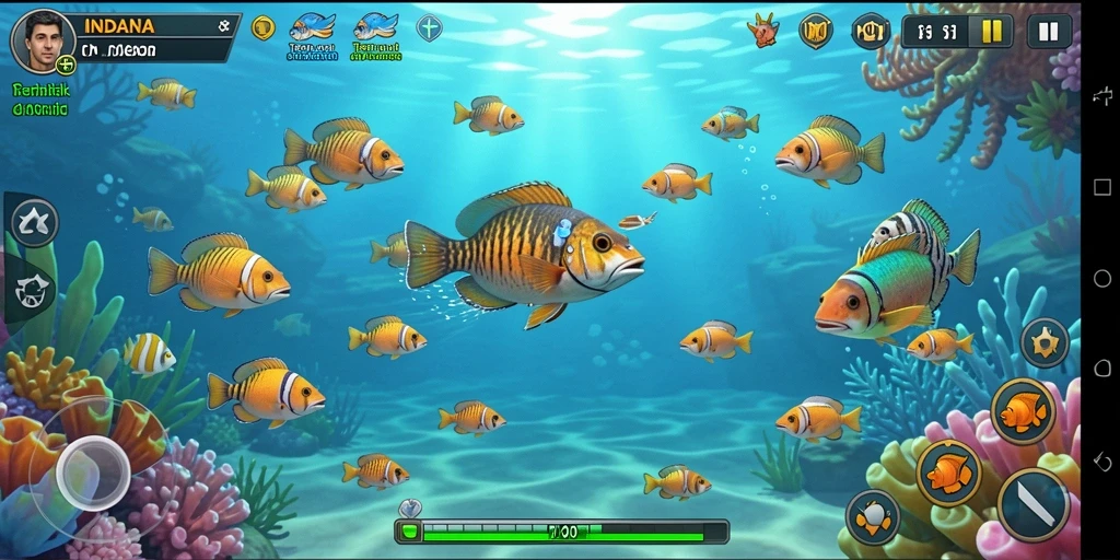 Tampilan gameplay mengasyikkan di game Tembak Ikan INDAAA.