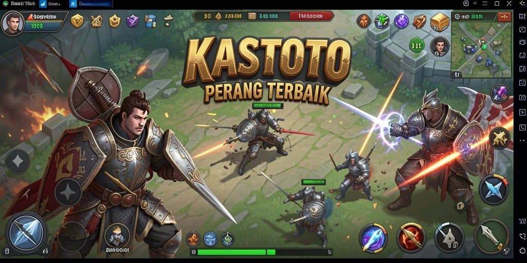 Tampilan menarik dari gameplay KASTOTO dengan strategi pertempuran mendebarkan.