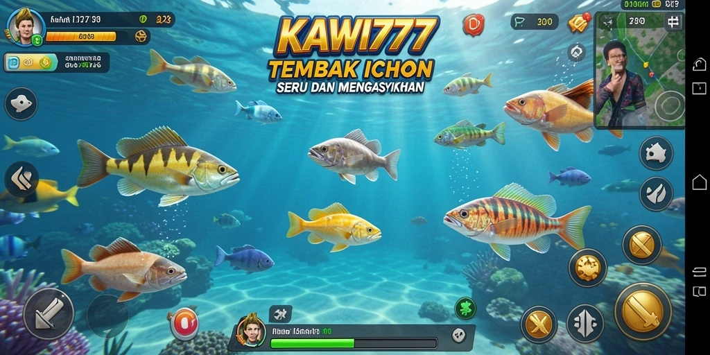 Tangkapan layar gameplay KAWI777 yang menampilkan aksi Tembak Ikan yang mendebarkan.