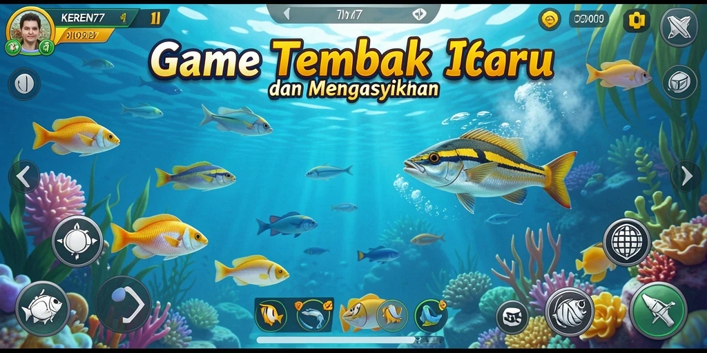 Tampilan gameplay KEREN77 dengan serunya menembak ikan.