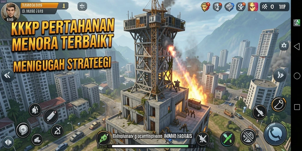 Tangkapan layar menampilkan aksi seru dalam permainan Tower Defense KKRP.