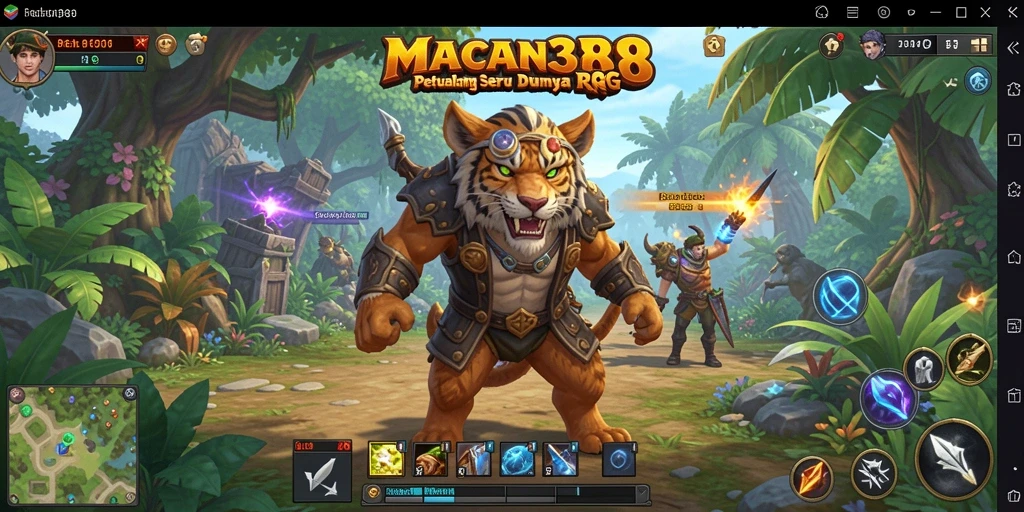 Tangkapan layar dari MACAN388 menampilkan aksi pertarungan seru dalam RPG.