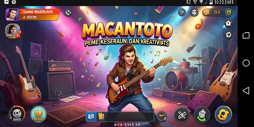 Tampilan screenshot utama MACANTOTO menampilkan antarmuka permainan musik yang menarik.