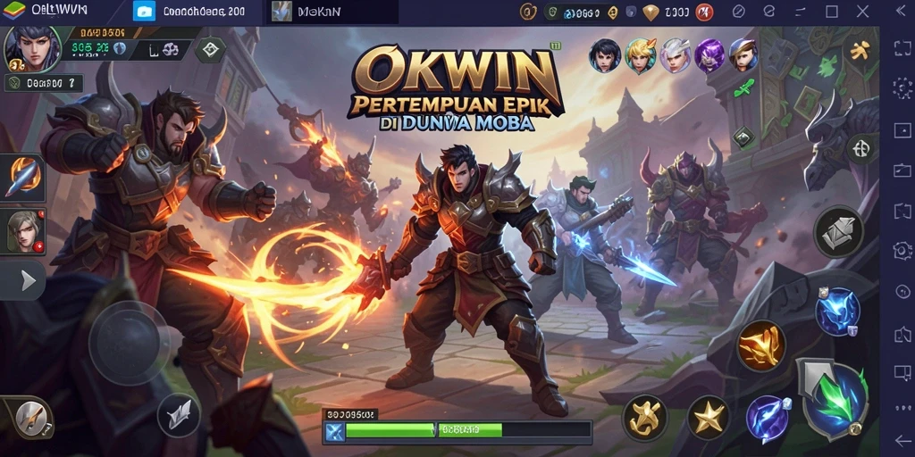 Tampilan aksi dari gameplay OKWIN yang menegangkan.