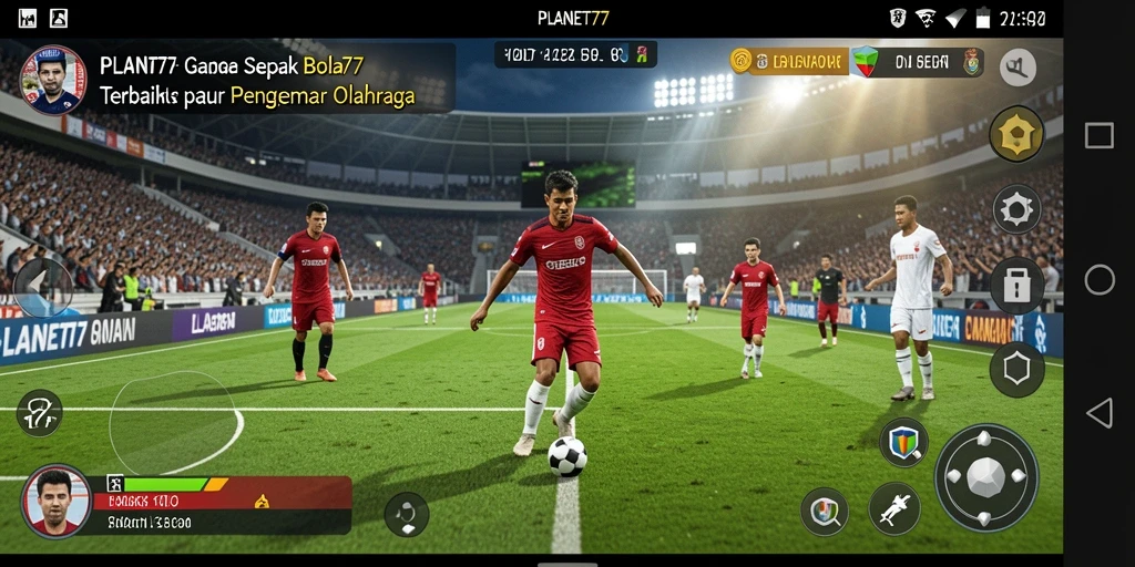 Tampilan gameplay menarik dari PLANET77 dengan aksi sepak bola yang seru.