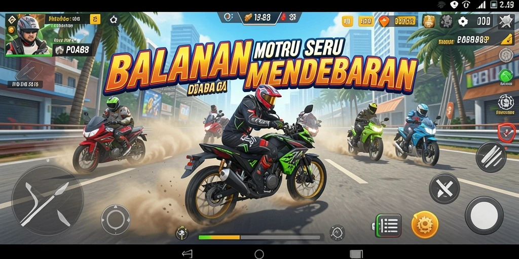 Screenshot utama POA88 menampilkan aksi balapan motor yang mendebarkan.