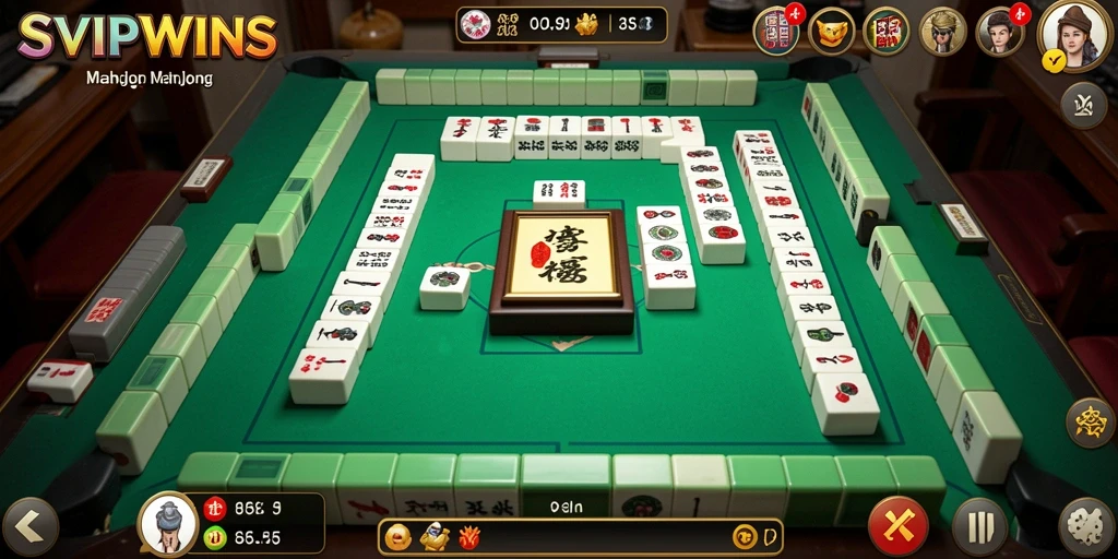 Screenshot gameplay SVIPWINS menampilkan serunya bermain Mahjong.