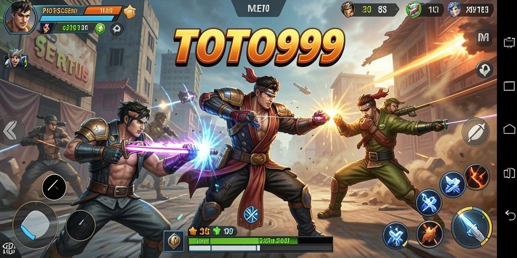 Screenshot utama TOTO99 menunjukkan aksi intens dalam pertempuran.