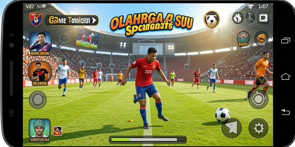 Tampilan gameplay <strong>V07</strong> yang mendebarkan dengan aksi olahraga yang intens.